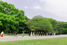 岐阜護國神社　花嫁行列の模様